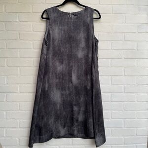Eileen Fisher Silk Blend Black/gray Sleeveless Shift Dress